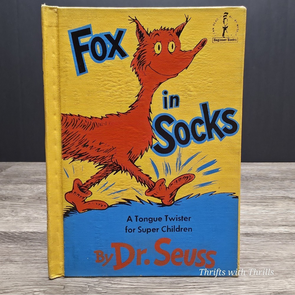 Vintage Dr. Seuss Fox in Socks 1960s Early Edition Hardcover Beginner Books